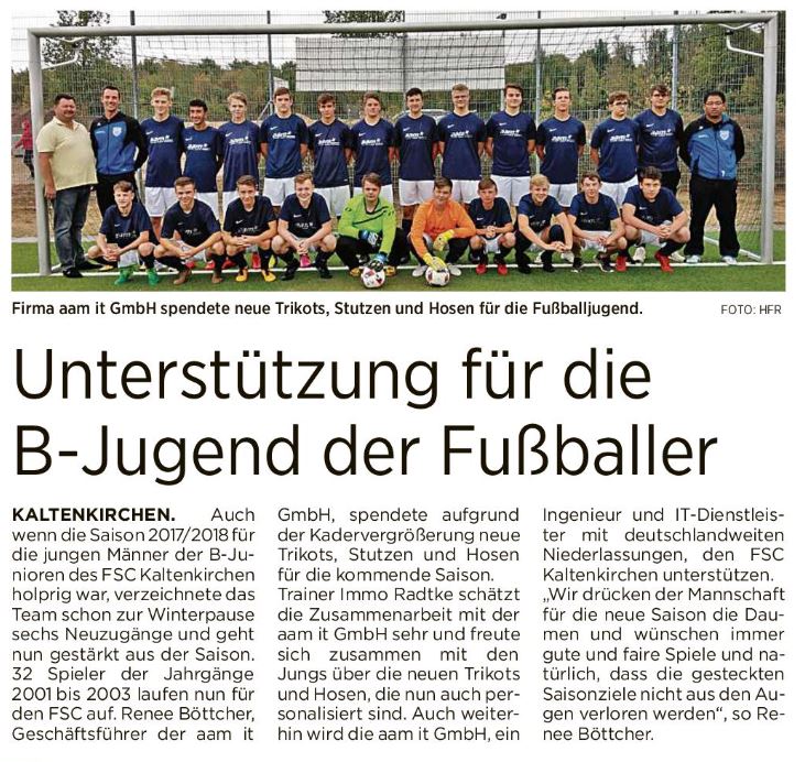 Sponsoring FSC Aufstockung Übergabe 11.08.2018